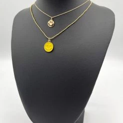 Indie Collection New Arrivals Double Layer Smiley Necklace