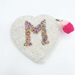 Indie Collection Initial Beaded Coin Pouch