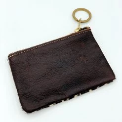 Indie Mae Giraffe Printed Leather Pouch Leather Accessories