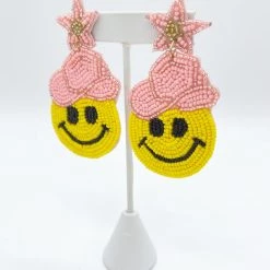 Indie Collection New Arrivals Nashville Smiley Face Earrings
