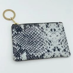 Indie Mae Leather Accessories Snakeskin Printed Leather Pouch