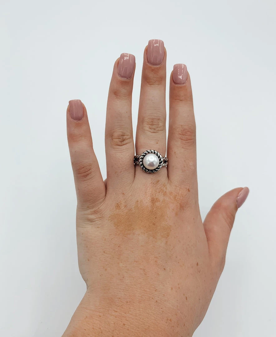 Indie Mae The Sterling Silver Pearl Cable Ring 2 Indie Mae The Sterling Silver Pearl Cable Ring