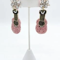 Indie Collection Pink Guitar Earrings New Arrivals