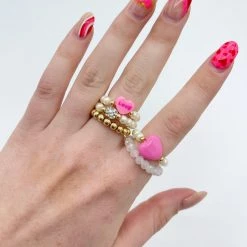 Indie Collection Pink Heart Ring Set New Arrivals