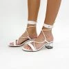Indie Mae Shoes White Wrap Clear Heel