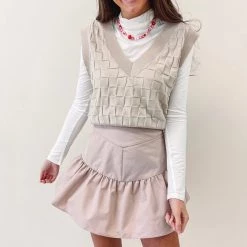 Indie Collection New Arrivals Ruffled Skort - Dusty Pink