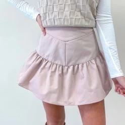 Indie Collection New Arrivals Ruffled Skort - Dusty Pink