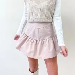Indie Collection New Arrivals Ruffled Skort - Dusty Pink