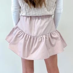 Indie Collection New Arrivals Ruffled Skort - Dusty Pink