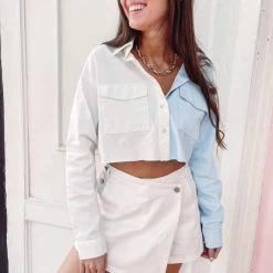 Indie Collection Two-Toned Button Up New Arrivals