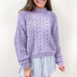 Indie Collection New Arrivals Corey Lavender Sweater