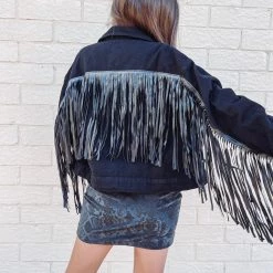 Indie Collection Black Fringe Jacket