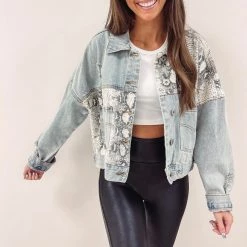 Indie Collection Snakeprint Denim Jacket