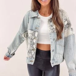 Indie Collection Snakeprint Denim Jacket