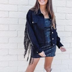 Indie Collection Black Fringe Jacket