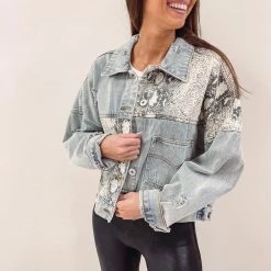 Indie Collection Snakeprint Denim Jacket