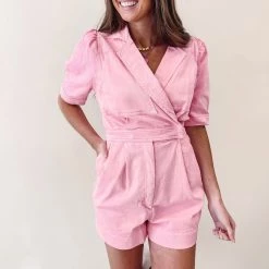 Indie Collection New Arrivals Dolly Pink Romper