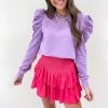Indie Collection Lilac Puff Sleeve Top New Arrivals