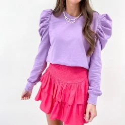 Indie Collection Lilac Puff Sleeve Top New Arrivals