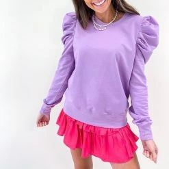 Indie Collection Lilac Puff Sleeve Top New Arrivals
