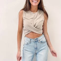 Indie Collection Twist Crop Top New Arrivals