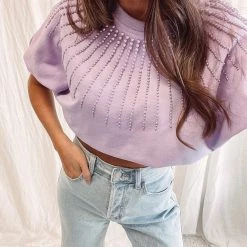 Indie Collection Lavender Pearl Burst Bubble Top - Queen Of Sparkles