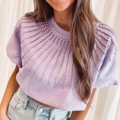 Indie Collection Lavender Pearl Burst Bubble Top - Queen Of Sparkles