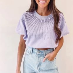 Indie Collection Lavender Pearl Burst Bubble Top - Queen Of Sparkles