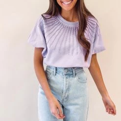 Indie Collection Lavender Pearl Burst Bubble Top - Queen Of Sparkles