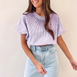 Indie Collection Lavender Pearl Burst Bubble Top - Queen Of Sparkles