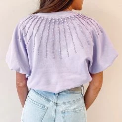 Indie Collection Lavender Pearl Burst Bubble Top - Queen Of Sparkles