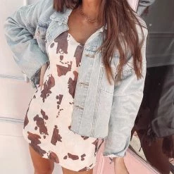 Indie Collection Cowprint Romper New Arrivals