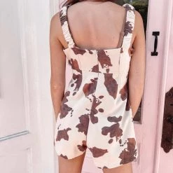 Indie Collection Cowprint Romper New Arrivals