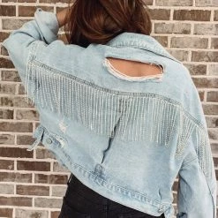 Indie Mae Rhinestone Denim Jacket