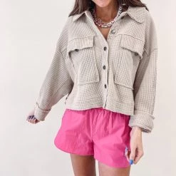 Indie Collection New Arrivals Paige Shacket - Taupe
