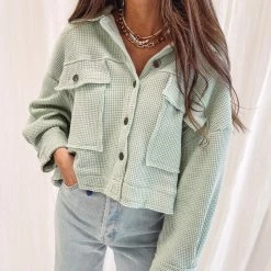 Indie Collection Paige Shacket - Pistachio