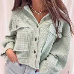 Indie Collection Paige Shacket - Pistachio