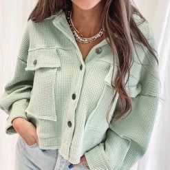 Indie Collection Paige Shacket - Pistachio