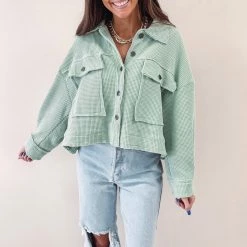 Indie Collection Paige Shacket - Pistachio