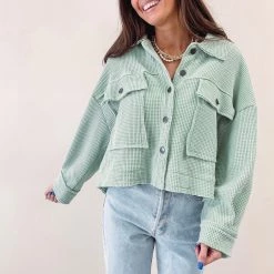 Indie Collection Paige Shacket - Pistachio