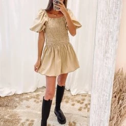 Indie Collection New Arrivals Smocked Puff Mini Dress