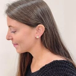 Indie Collection New Arrivals Yellow Smiley Face Studs