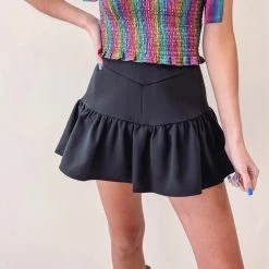 Indie Collection Ruffled Skort - Black