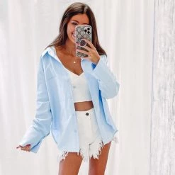 Indie Collection USA Collection Blue Button Up Shirt