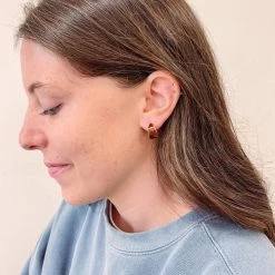 Indie Collection New Arrivals Heather Tortoise Mini Hoop Earrings