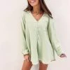 Indie Collection Lime Gauze Button Up Vacay Collection