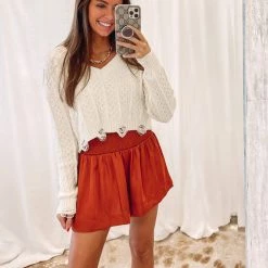Indie Collection Adair Smocked Shorts - Rust