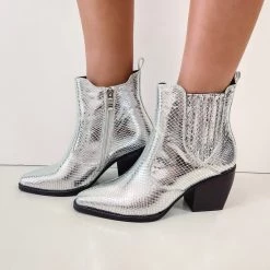 Indie Collection Metallic Silver Booties New Arrivals