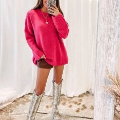 Indie Collection Sweaters/Cardigans Harper Hot Pink Sweater