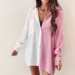 Indie Collection Vacay Collection Two Toned Button Up